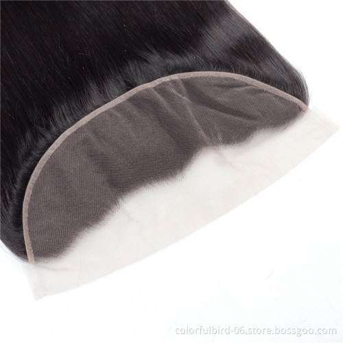 Free Sample Straight Virgin Hair 13*4 frontal straight human hair Extensions Double Drawn Italian hair Weave